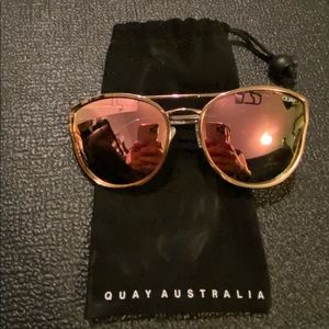 Quay Rose Gold Mirrored Sunglasses